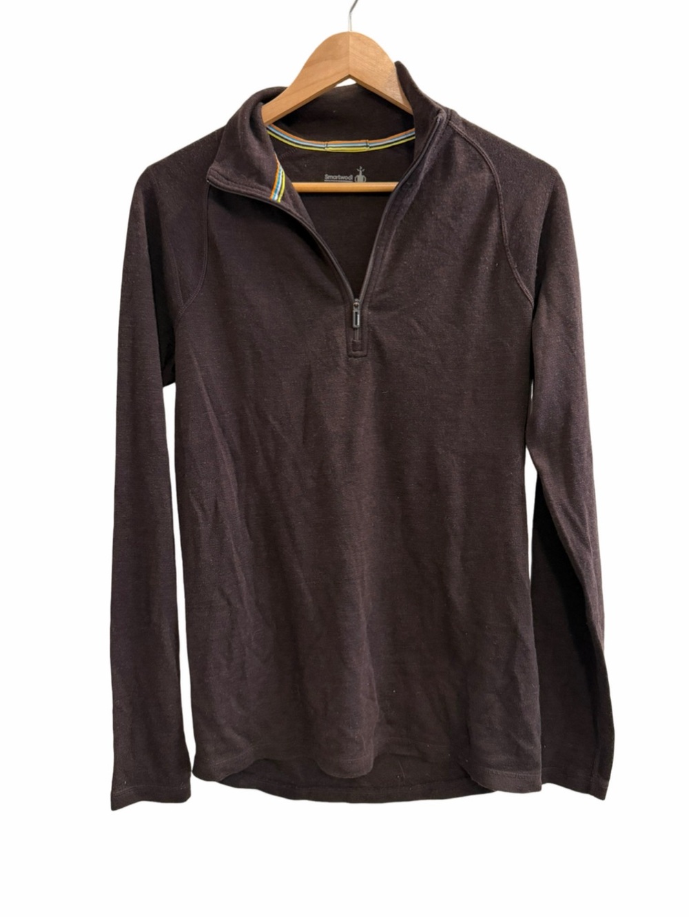Smartwool Dark Burgundy Merino Wool Quarter Zip Pullover Medium